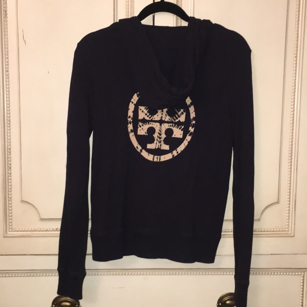 Tory Burch black hoodie sweatshirt
